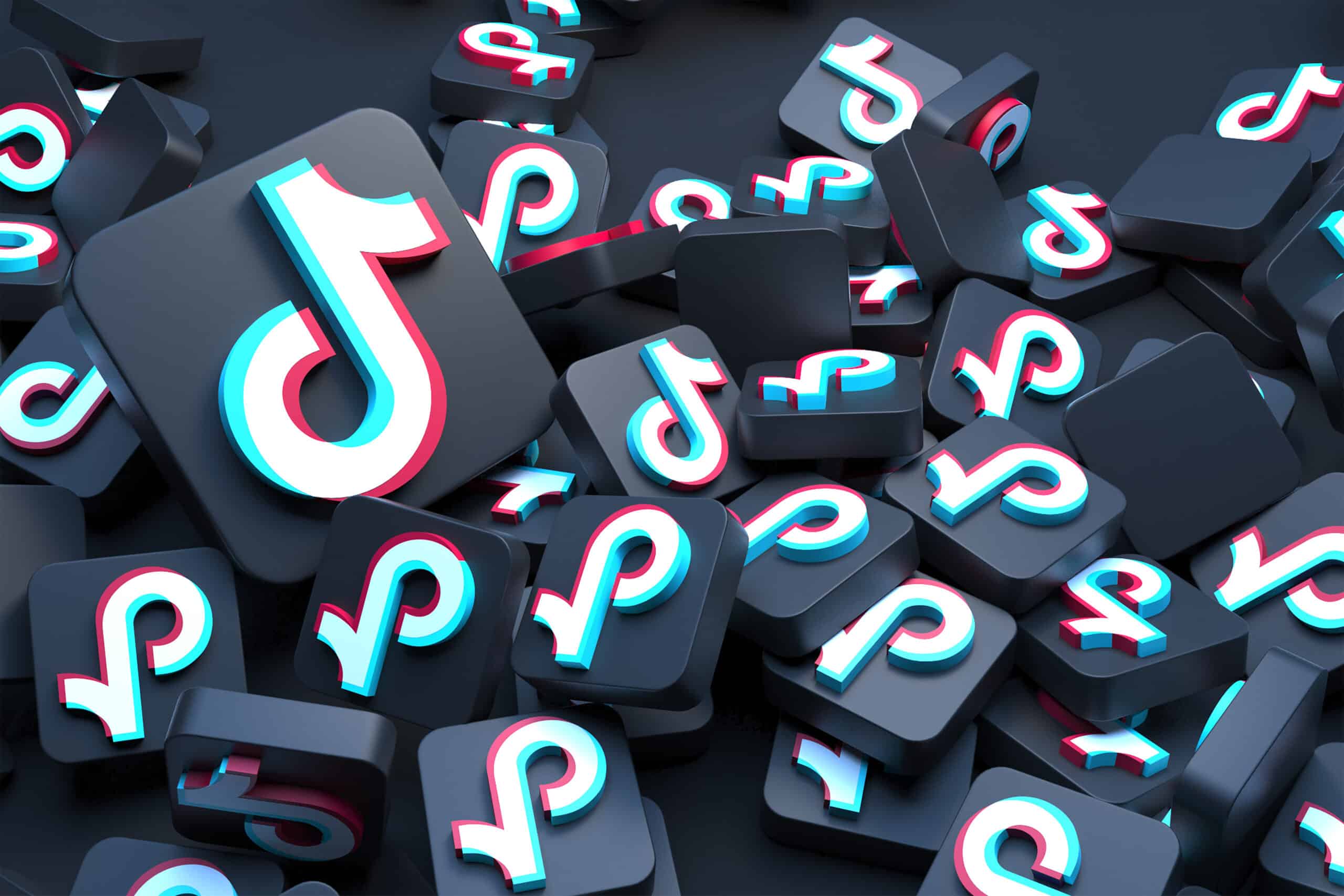 Pile de logo Tiktok en 3D